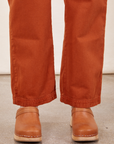 Bottom pant leg close up of Work Pants in Burnt Terracotta on Soraya