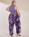 Back view of Magic Waters Drop Pocket Pants in Dark Lavender and faded grape Cropped Tank on Juliet