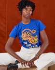 Cheyann is wearing BBP Tiger Tee and vintage tee off-white Western Pants