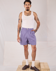 Jesse is 5’8” and wearing XS Trouser Shorts in Faded Grape
