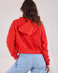 Cropped Zip Hoodie - Mustang Red
