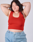 Cropped Tank Top in Mustang Red on Ashley