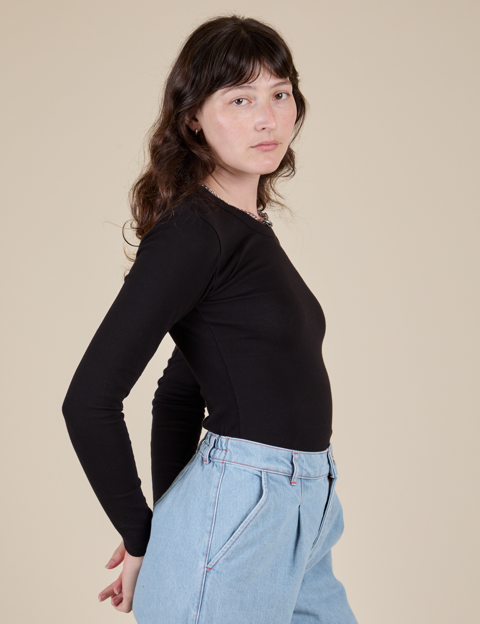 Long Sleeve Baby Tee - Basic Black