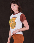 Side view of Anniversary Tee in Fast Food on Alex