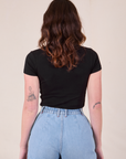 Baby Tee in Vintage Basic Black back view on Alex