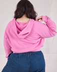 Cropped Zip Hoodie - Bubblegum Pink