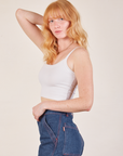 Cropped Cami in Vintage Tee Off-White side view on Margaret