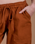 Drop Pocket Cargo Pants - Burnt Terracotta