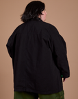Ripstop Field Coat in Basic Black back view on Sam