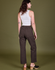 Back view of Guy Colwell Work Pants in Woman & Man and Cropped Tank in Vintage Tee Off-White on Alex