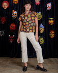Halloween Masks Pantry Button-Up and vintage tee white worn by Alex