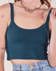 Cropped Cami in Lagoon front close up on Alex