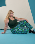 Work Pants in Angel Print and swamp green Cropped Tank on Juliet