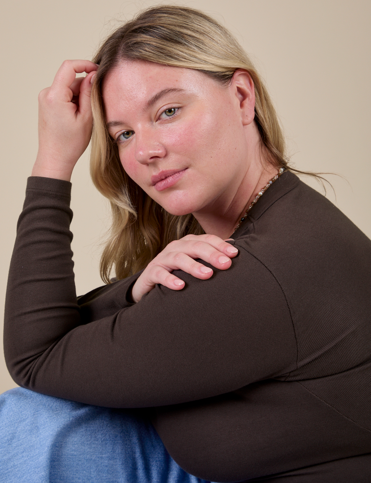 Long Sleeve Baby Tee - Espresso Brown