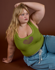 Icon Cropped Tank - Green Heart