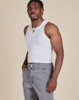 Racerback Tank - Vintage Tee White