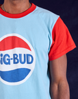 Vintage Tee in Cola front close up on Jerrod