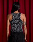 Spider Webs Racerback Tank back view on Anthony
