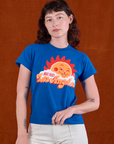Alex is 5'8" and wearing P Sunny Los Angeles Tourist Tee