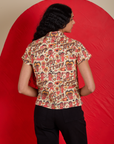 Hot Stuff Print Pantry Button-Up back view on Shahana