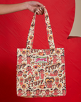 Hot Stuff Printed Shopper Tote held by model