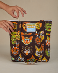 Halloween Masks Shoulder Zip Tote