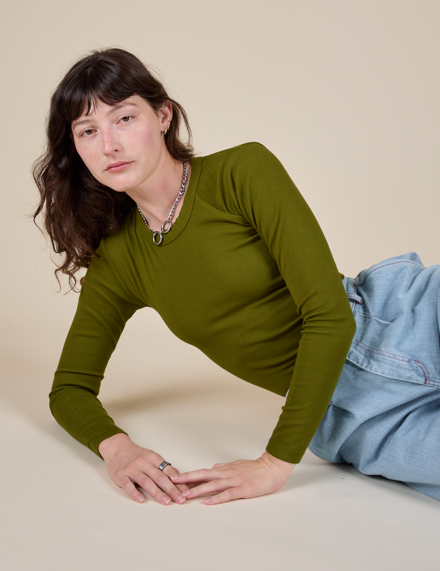 Long Sleeve Baby Tee - Summer Olive