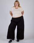 Pleated Pull-On Pants - Basic Black