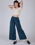 Pleated Pull-On Pants - Lagoon