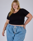 Cropped Baby Tee - Basic Black