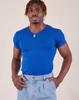 Baby Tee in Royal Blue worn by Isaac