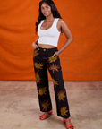 Kandia is 5'3" and wearing XS Paintstamped Work Pants in Explosion