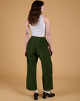 Corduroy Drop Pocket Cargo Pants - Evergreen