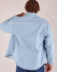 Denim Overshirt in Light Wash back view on Issac