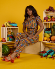 Short Sleeve Jumpsuit - Fruit Fantasy
