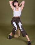Guy Colwell Work Pants in Woman & Man and Cropped tank in Vintage Tee Off-White on Alex