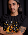 Vintage Tee in Moon & Witch front close up on Anthony