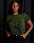 Kandia is wearing Vintage Tee in Papercut