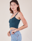 Cropped Cami in Lagoon side view on Alex