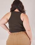 Racerback Tank in Espresso Brown back view on Ashley