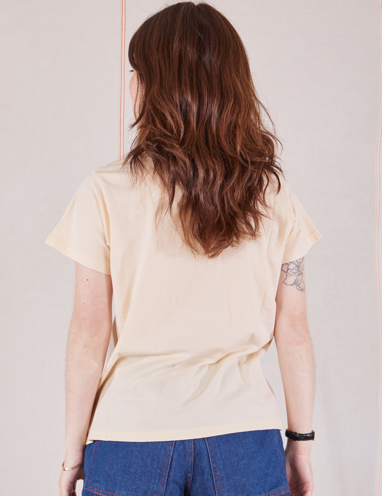 Organic Vintage Tee in Vintage Tee Off-White back view on Hana