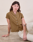 Pantry Button-Up in Desert Brown on Alex