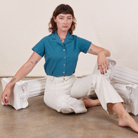 Alex is wearing Pantry Button-Up in Marine Blue