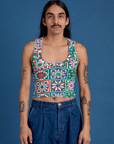 Cropped Tank Top - Quilt Print