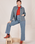 Railroad Stripe Denim Work Pants and matching Work Jacket worn by Tiara