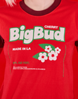 Vintage Tee in Cherry Soda front close up on Madeline