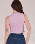 Muscle Tee in Lilac back view on Alex