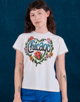 Alex is 5'8" and wearing P Chicago Tourist Tee