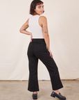 Western Pants in Basic Black back view on Soraya wearing Tank Top in vintage tee off-white