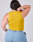 Cropped Tank Top in Golden Yellow back view on Ashley